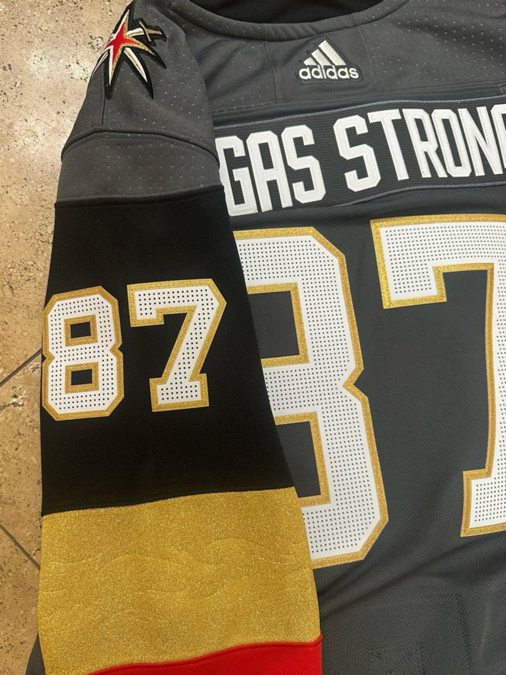 Vegas Golden Knights Adidas authentic home jersey #Vegas Strong - Picture 8 of 9